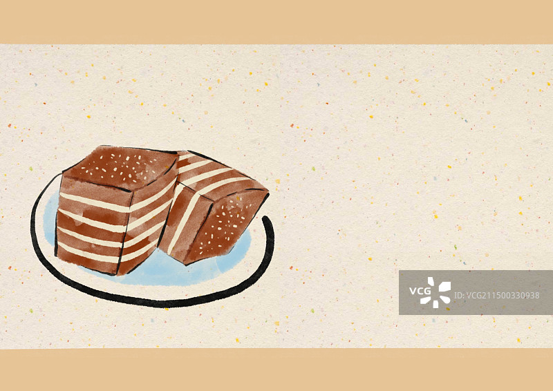 国潮风福州美食插画=千层糕图片素材