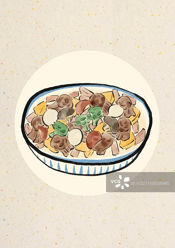 国潮风福州美食插画-太平燕图片素材