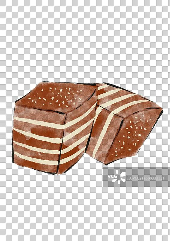 国潮风福州美食插画元素-千层糕图片素材