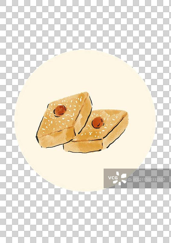 国潮风福州美食插画元素-马蹄糕图片素材