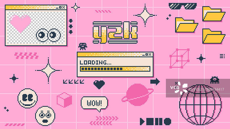 Y2K风格电脑桌面banner图片素材