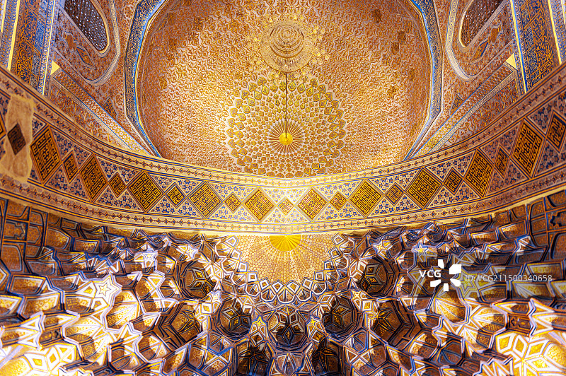 乌兹别克斯坦撒马尔罕古尔埃米尔陵墓穹顶图片素材