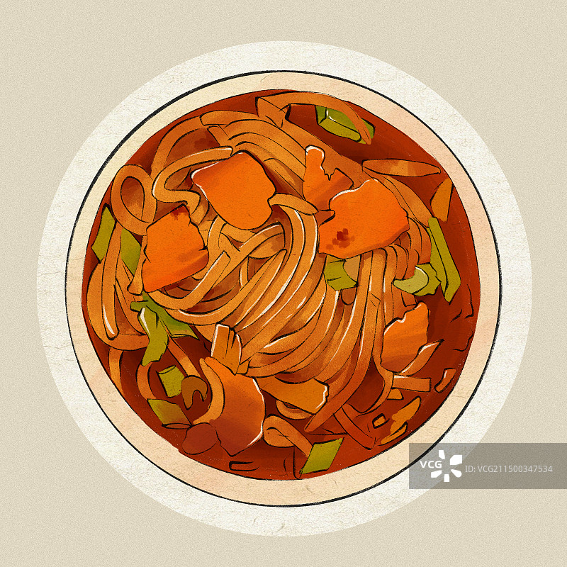 新疆炒米粉土特产特色传统美食插画图片素材