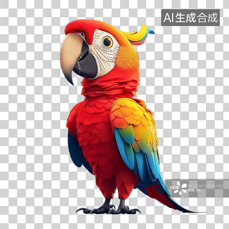 【AI数字艺术】卡通三维动物 金刚鹦鹉图片素材