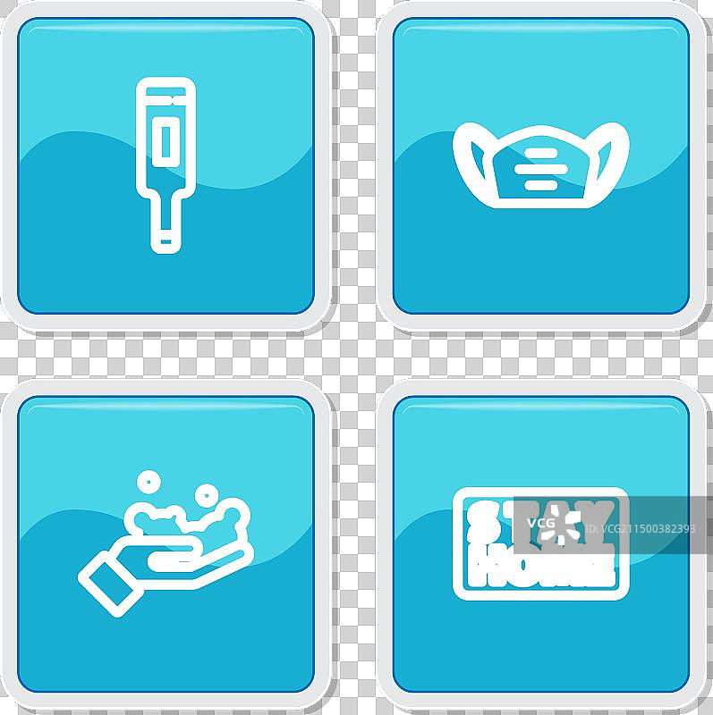 医疗温度计防护口罩线条设计图片素材