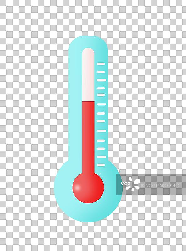 3D立体质感温度计高温图标免扣插画元素图片素材