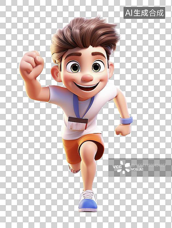 【AI数字艺术】卡通冲刺男孩高考加油图片素材