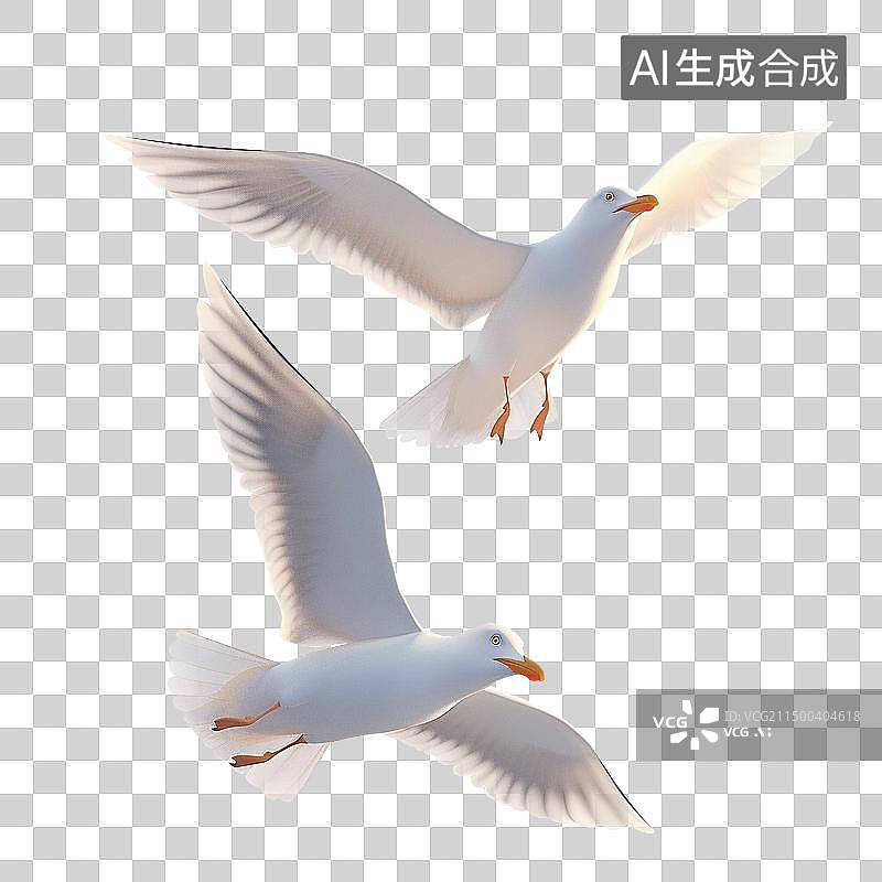 【AI数字艺术】卡通海鸥特写免扣元素图片素材