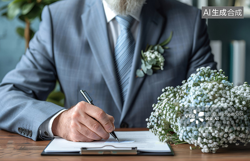【AI数字艺术】商务人士签署合同或文件素材图片图片素材