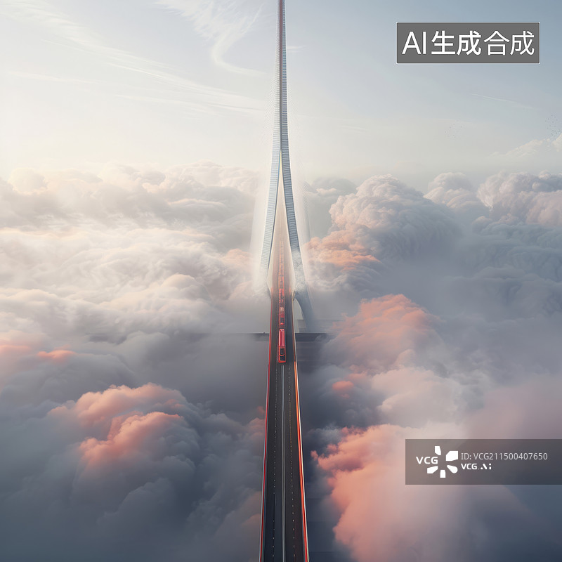 【AI数字艺术】铁路大桥刚索桥图片素材