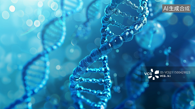 【AI数字艺术】现代医疗基因蓝色科技概念图图片素材