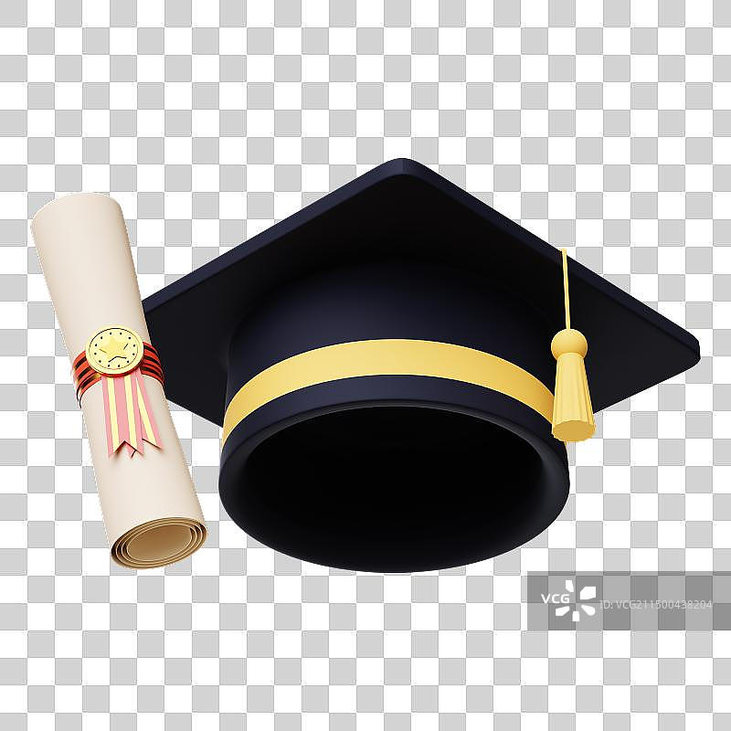 三维立体录取通知书表彰喜报学位帽毕业免扣元素图片素材