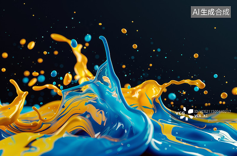 【AI数字艺术】彩色颜料飞溅在空中图片素材