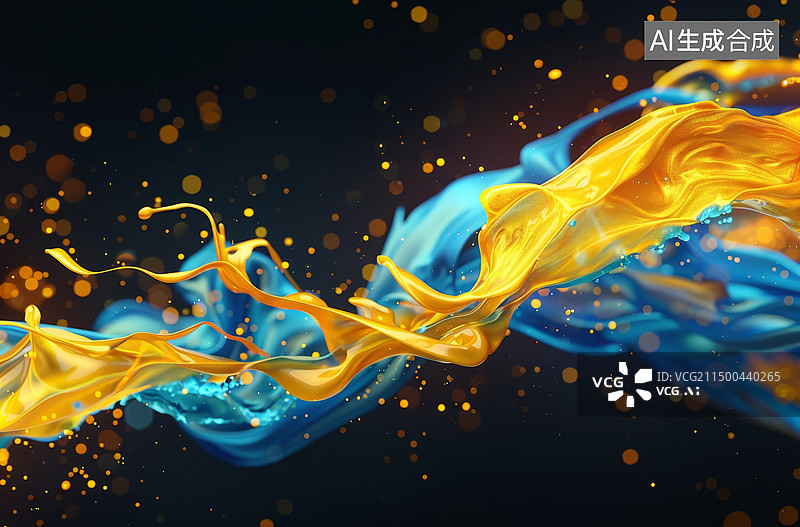 【AI数字艺术】彩色颜料飞溅在空中图片素材