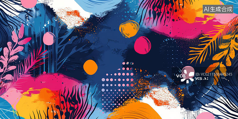 【AI数字艺术】五彩斑斓的抽象画图片素材