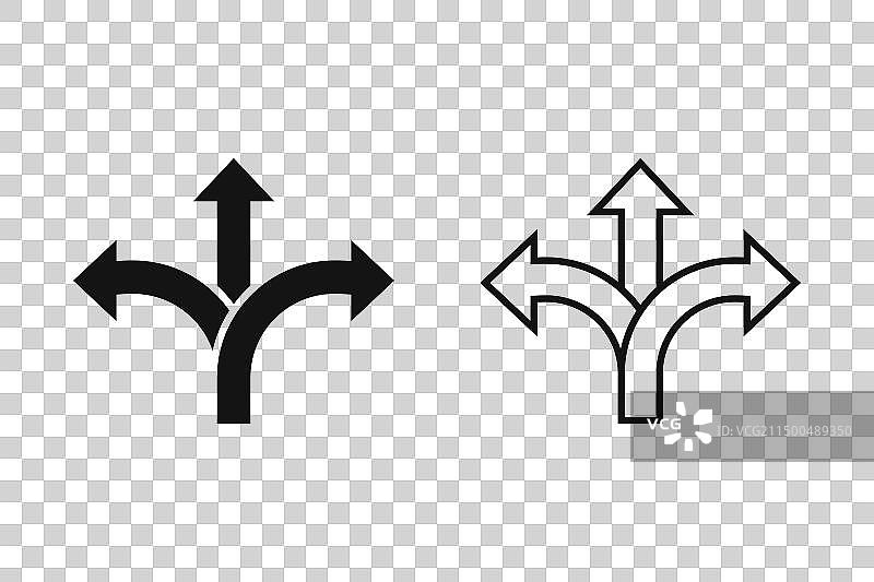 道路图标集和箭头图标集图片素材