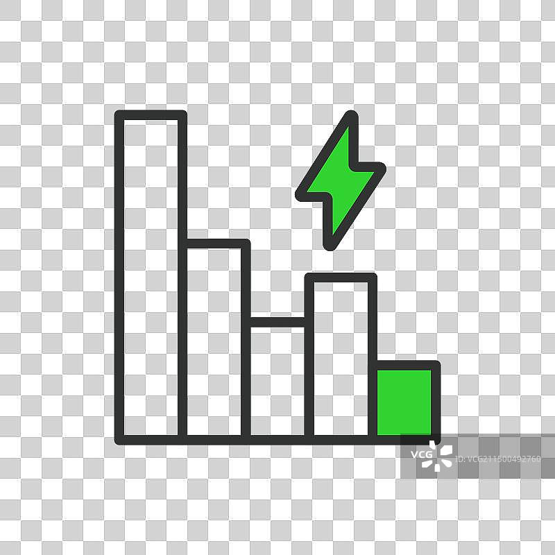 减少能源消耗的绿色线条设计图片素材