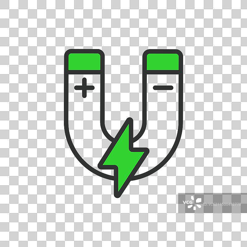 绿色磁性线条磁铁图片素材