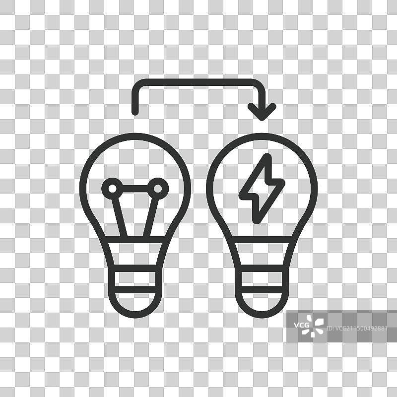 3个节能灯线性设计图片素材