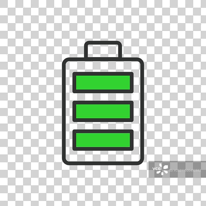 绿色满电量电池线性设计图片素材