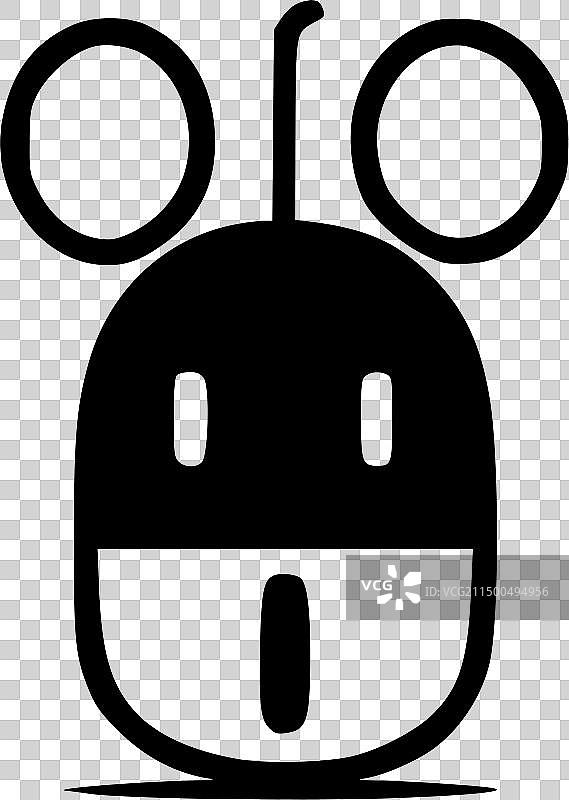 电脑鼠标 - 简约扁平风格标志图片素材