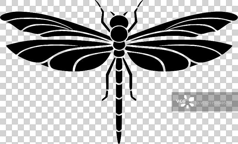 蜻蜓-简约扁平logo图片素材