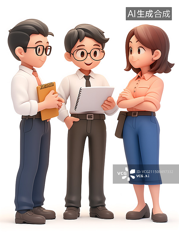【AI数字艺术】办公室职员一起讨论工作图片素材