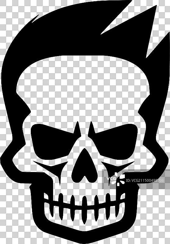 骷髅-极简主义和扁平的标志图片素材