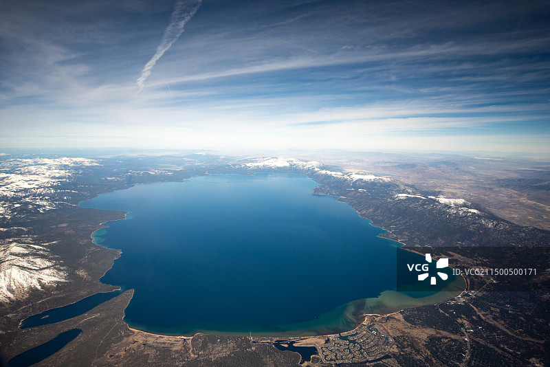 太浩湖航拍图片素材