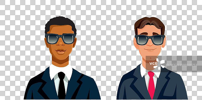 戴墨镜的特勤局人员图片素材