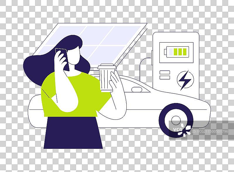 纯电动汽车抽象概念图片素材