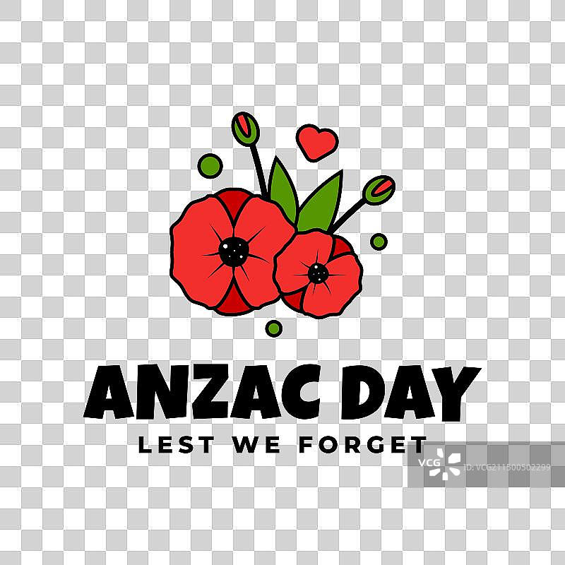 古怪风格的澳新军团日设计图片素材