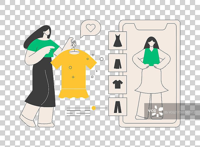 虚拟试衣间抽象概念图片素材