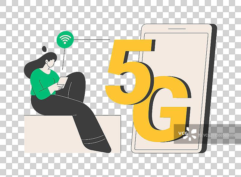 5G网络手机抽象概念图片素材