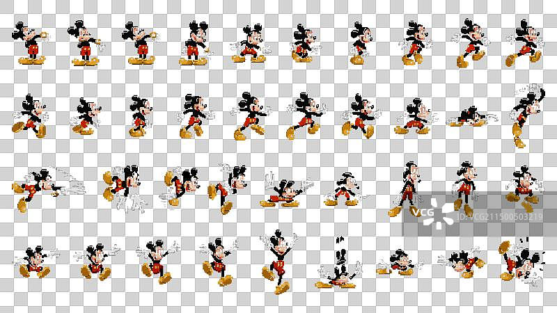 一套米老鼠动作艺术的米奇狂热图片素材