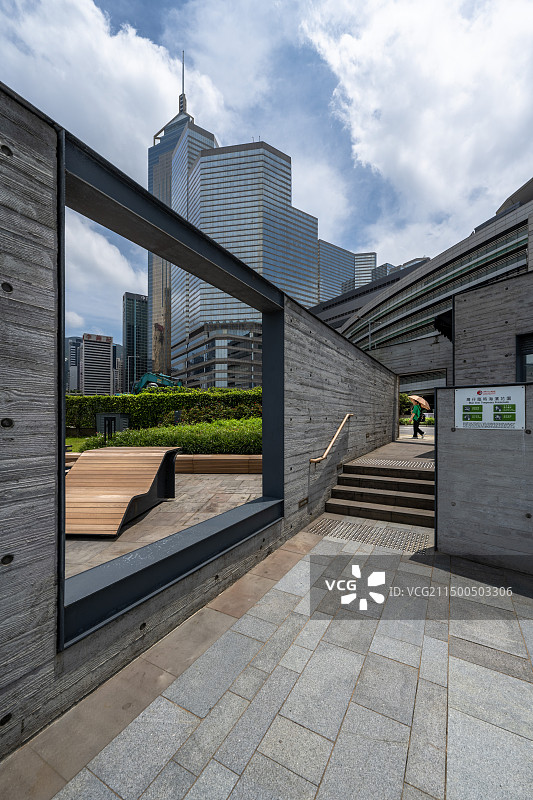 香港湾仔临时海滨花园一角图片素材