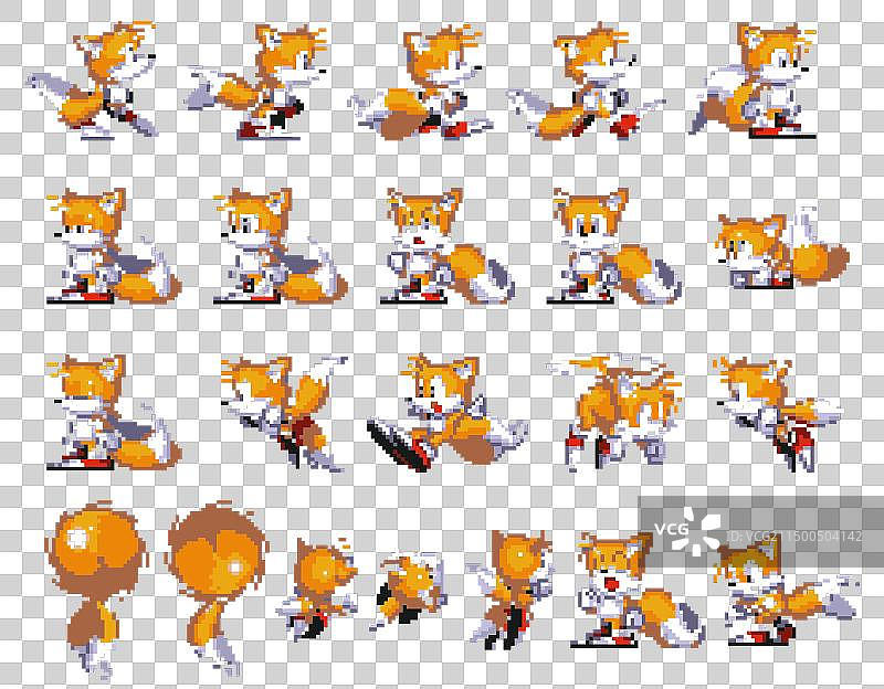 刺猬索尼克3的狐狸动作艺术图片素材