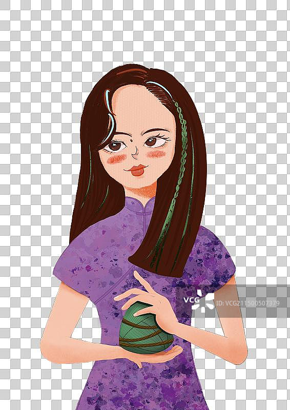 端午节粽子 美女手捧粽子图片素材