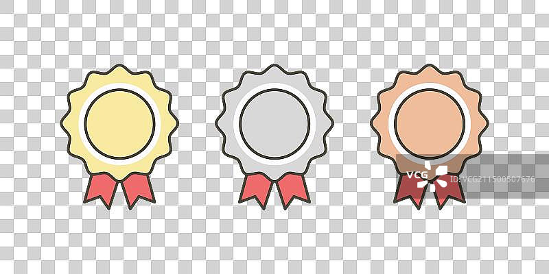 卡通风格金银铜奖牌图片素材
