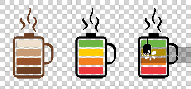 带电池的咖啡充电指示杯图片素材