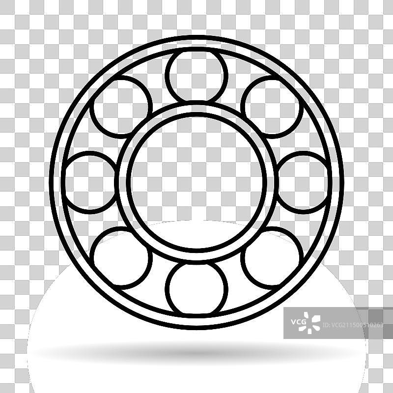 滚珠轴承阴影图标平面标志图片素材