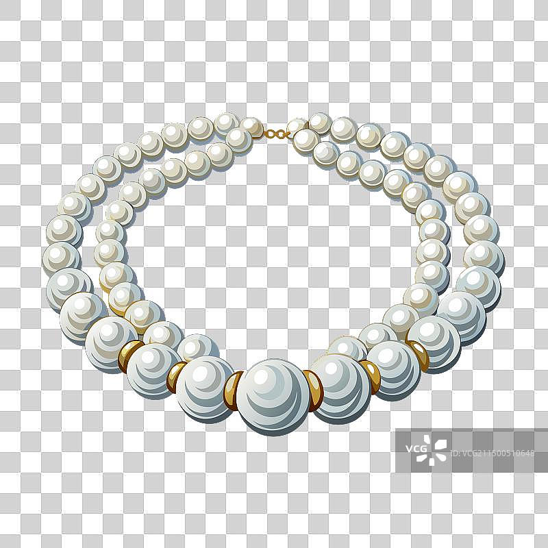 孤立的珍珠项链图片素材