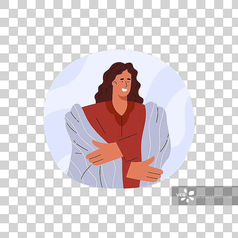 裹着毯子的女人图片素材