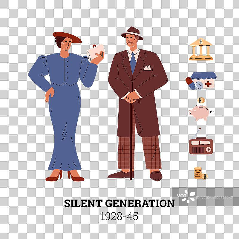 沉默的一代（1928-45年）社交活动图片素材
