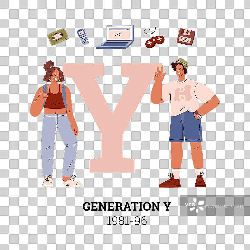 Y世代（1981-96）或千禧一代的社交活动图片素材