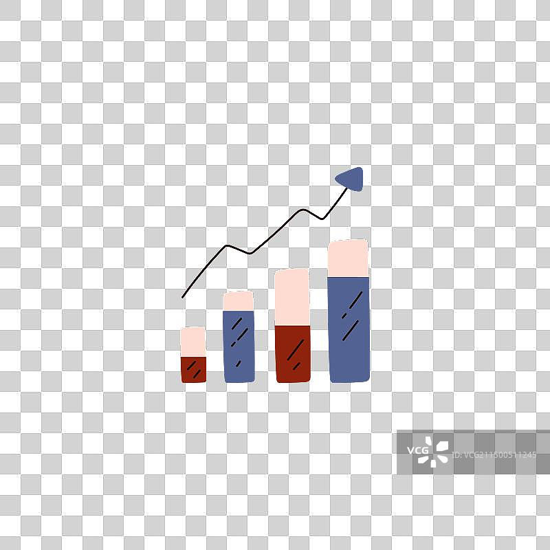 带箭头的柱状数据图表图片素材