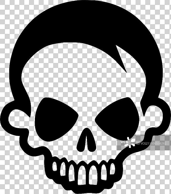 头骨-黑色和白色图片素材