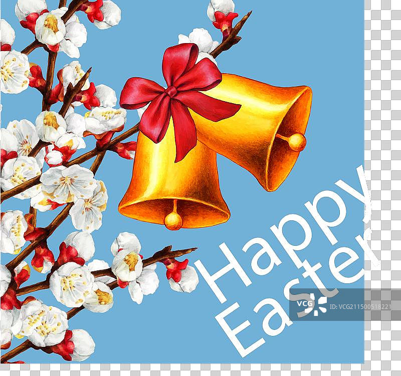 杏子上的复活节铃铛图片素材