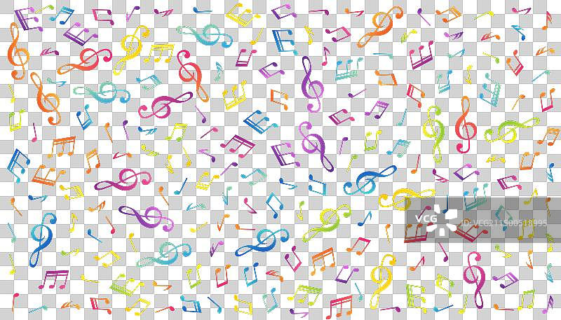 五彩纸屑音乐符号背景图片素材