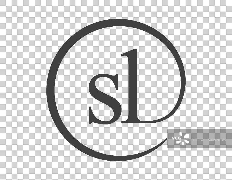 圆形双字母SL邮件标志图片素材